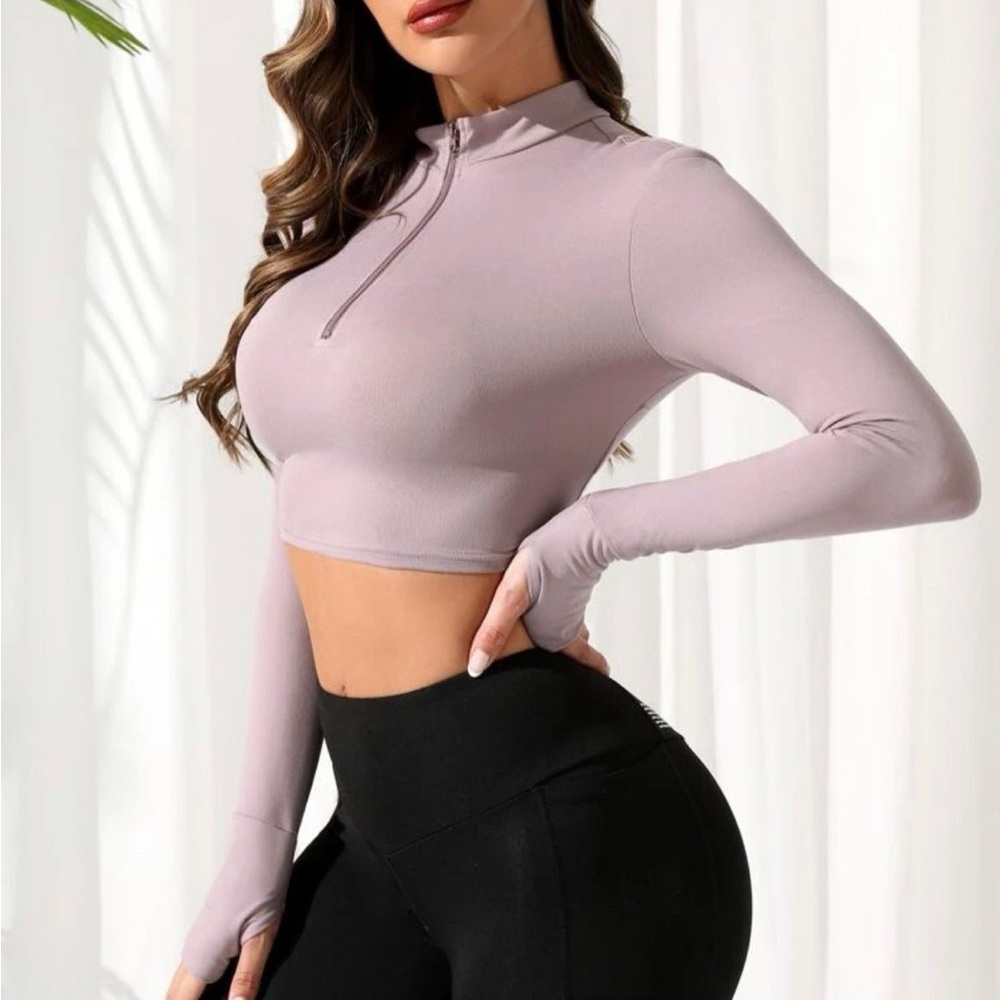 Cropped Sports pull over with zipper front size XL 12/14 new